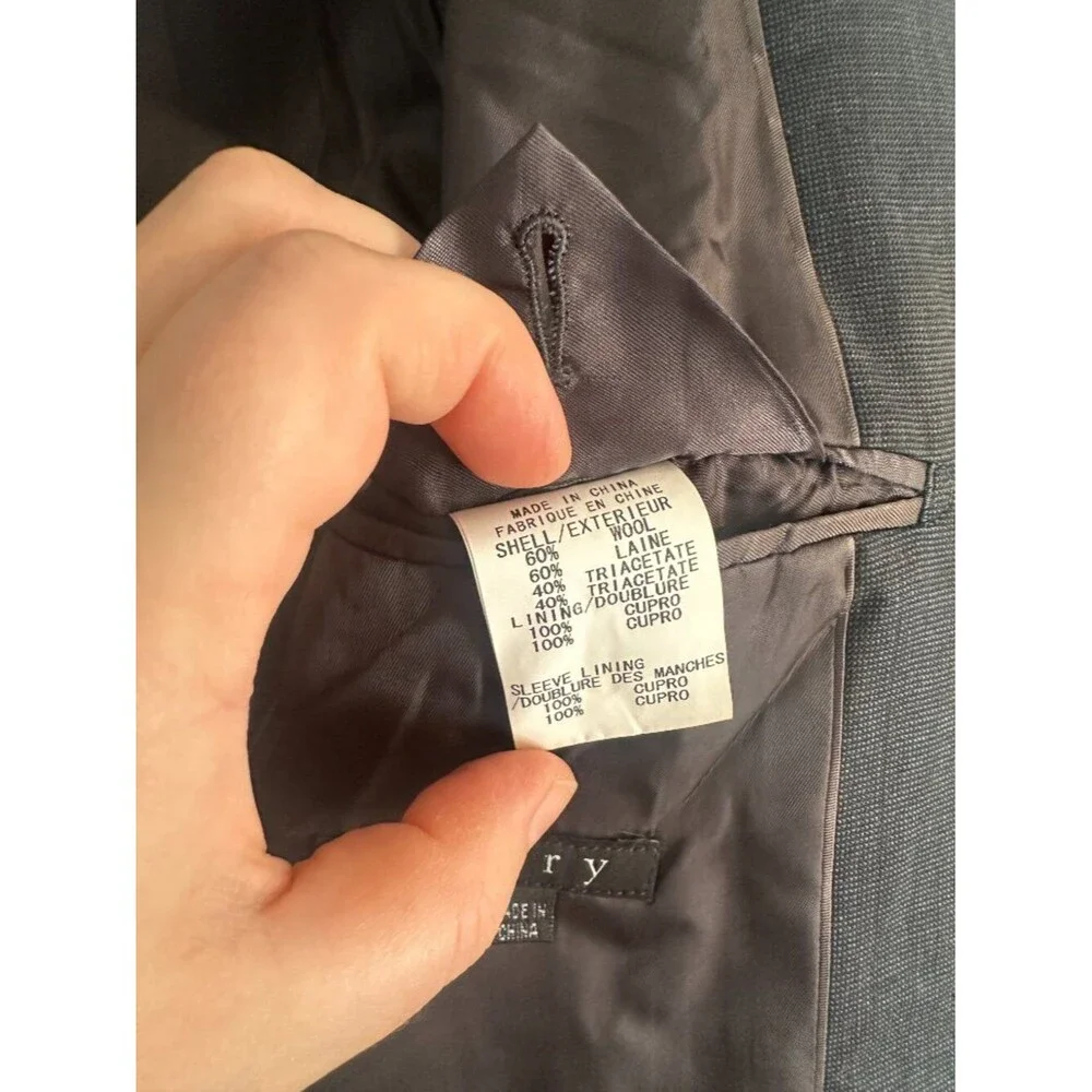 Theory Men's Navy Blue Blazer Jacket Wool Tailored Minimalist Classic Size 38/S - Picture 5 of 10
